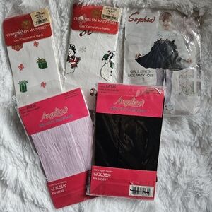 Girls' Vintage Decorative Tights and Pantyhose Set Sizes 7-14